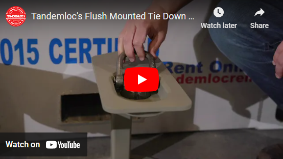 Screenshot of Tandemloc's Flush Mounted Tie Down Ring YouTube video